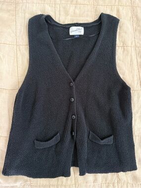 Universal Thread Black Knit Button-Front Vest